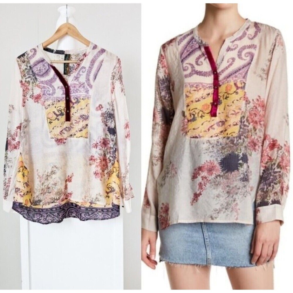 Aratta Silent Journey Size L Heart Beat Blouse Tunic Floral Boho